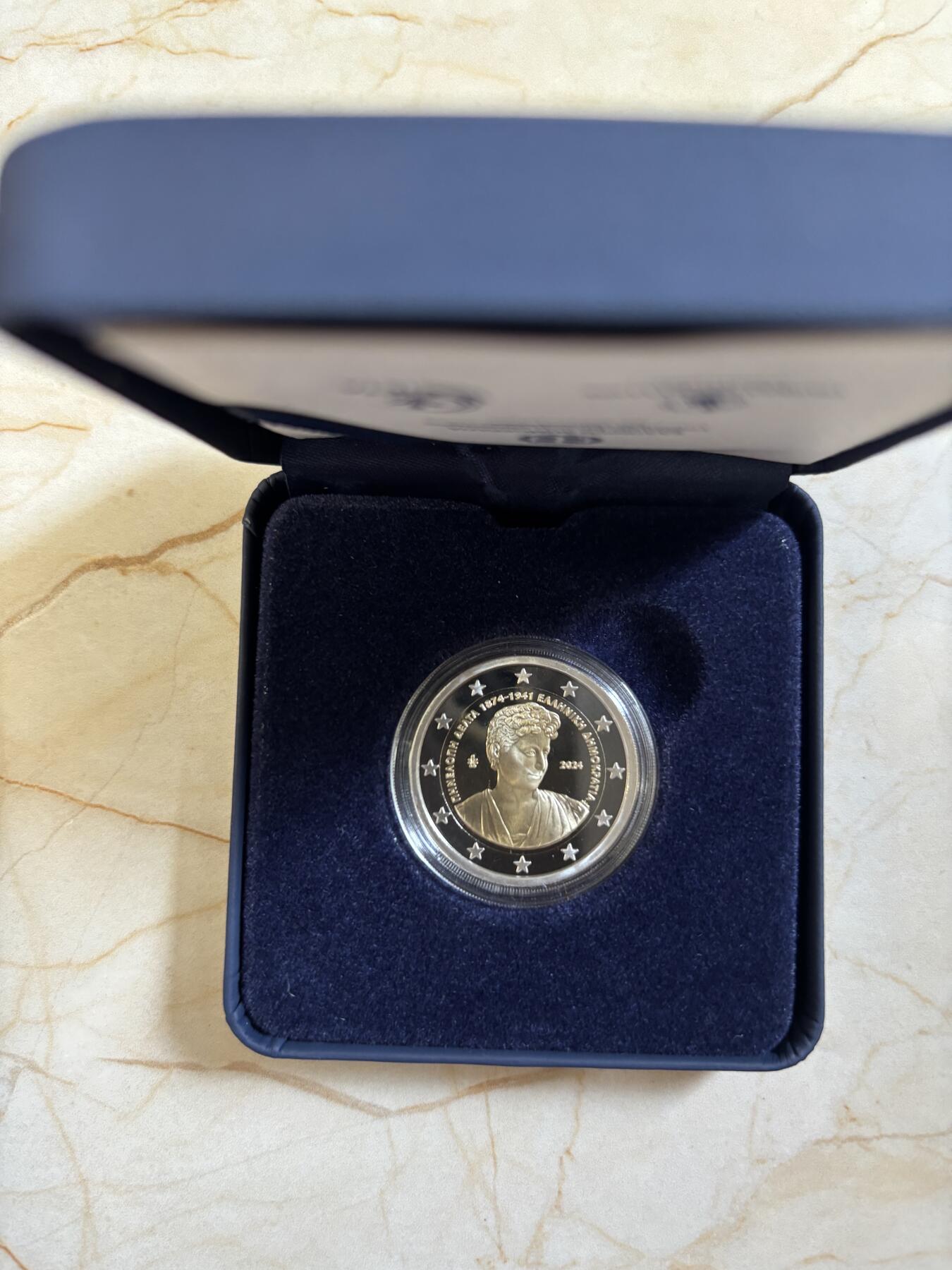 第191期拍卖 希腊2024年佩内洛普 德尔塔150周年2欧精制纪念币，8.5克，发行3500枚