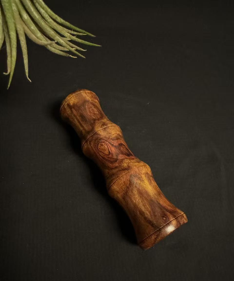 零元拍：海南黄花梨 手把件 节节高升 尺寸约：口径 34X124MM