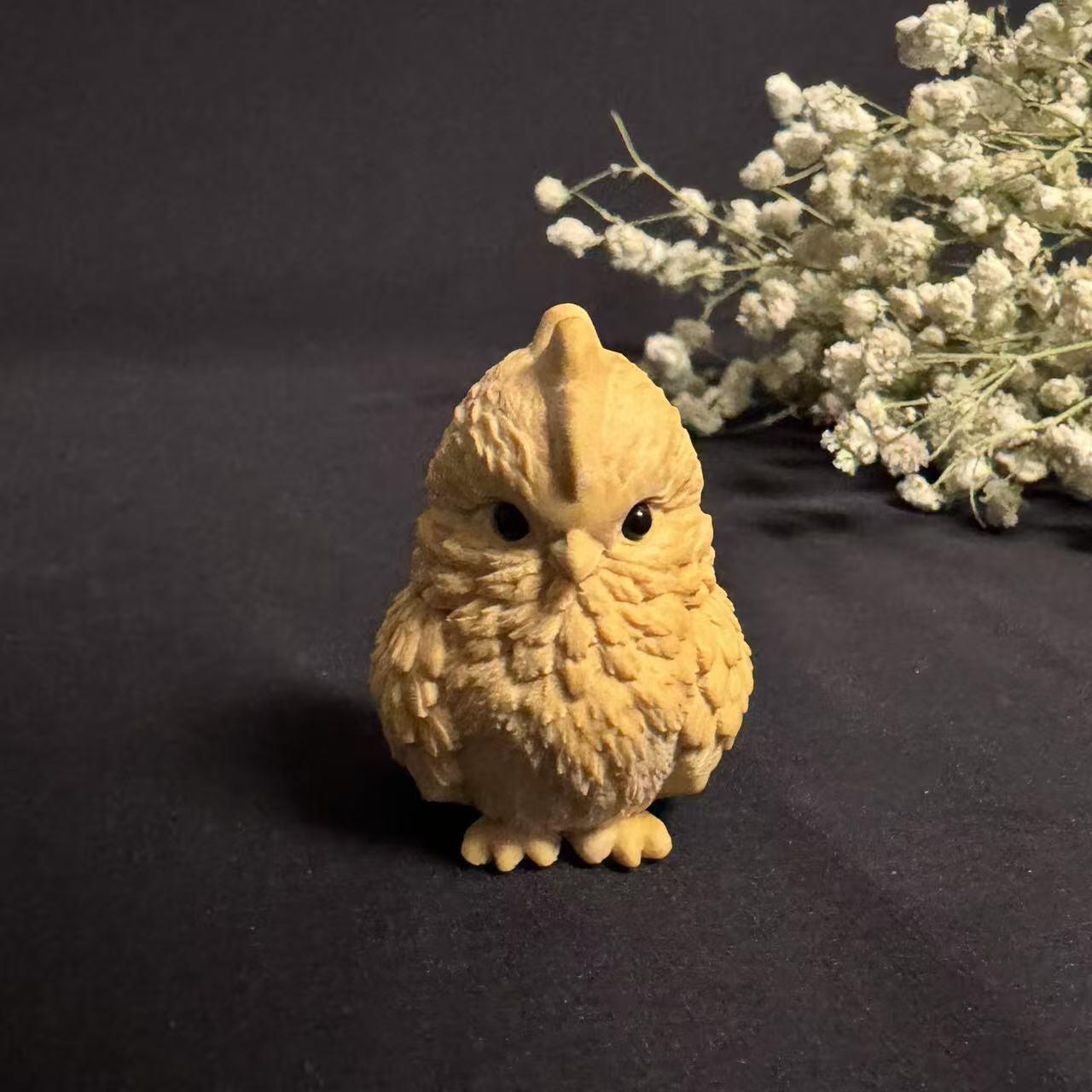 零元拍：哈基米系列，黄杨木雕12生肖之：鸡宝宝，高约：40MM。就这么可耐