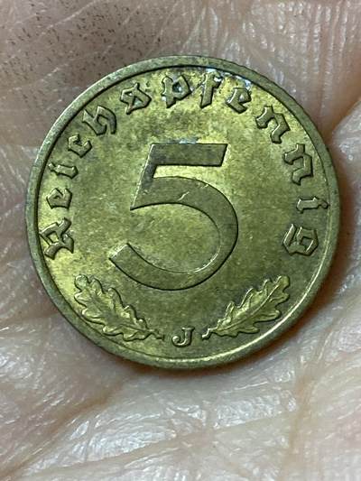 2026年第二十五场(总第一百九十四场）外国好品散币场(免佣金) - 好品–德意志第三帝国1939年5芬尼(J标，汉堡造，关门年)