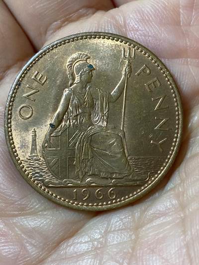2026年第二十五场(总第一百九十四场）外国好品散币场(免佣金) - 原光好品–英国🇬🇧1966年1便士(伊丽莎白二世青年桂冠第二版)