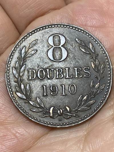 2026年第二十六场(总第一百九十五场）外国好品散币场(免佣金) - 英属根西岛🇬🇬1910年8道布(爱德华七世逝世年，H标喜敦厂造)