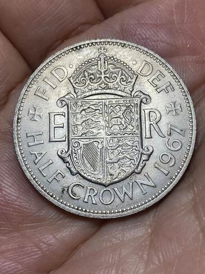 2026年第二十六场(总第一百九十五场）外国好品散币场(免佣金) - 英国🇬🇧1967年半克朗(伊丽莎白二世青年桂冠第二版，普制币关门年)