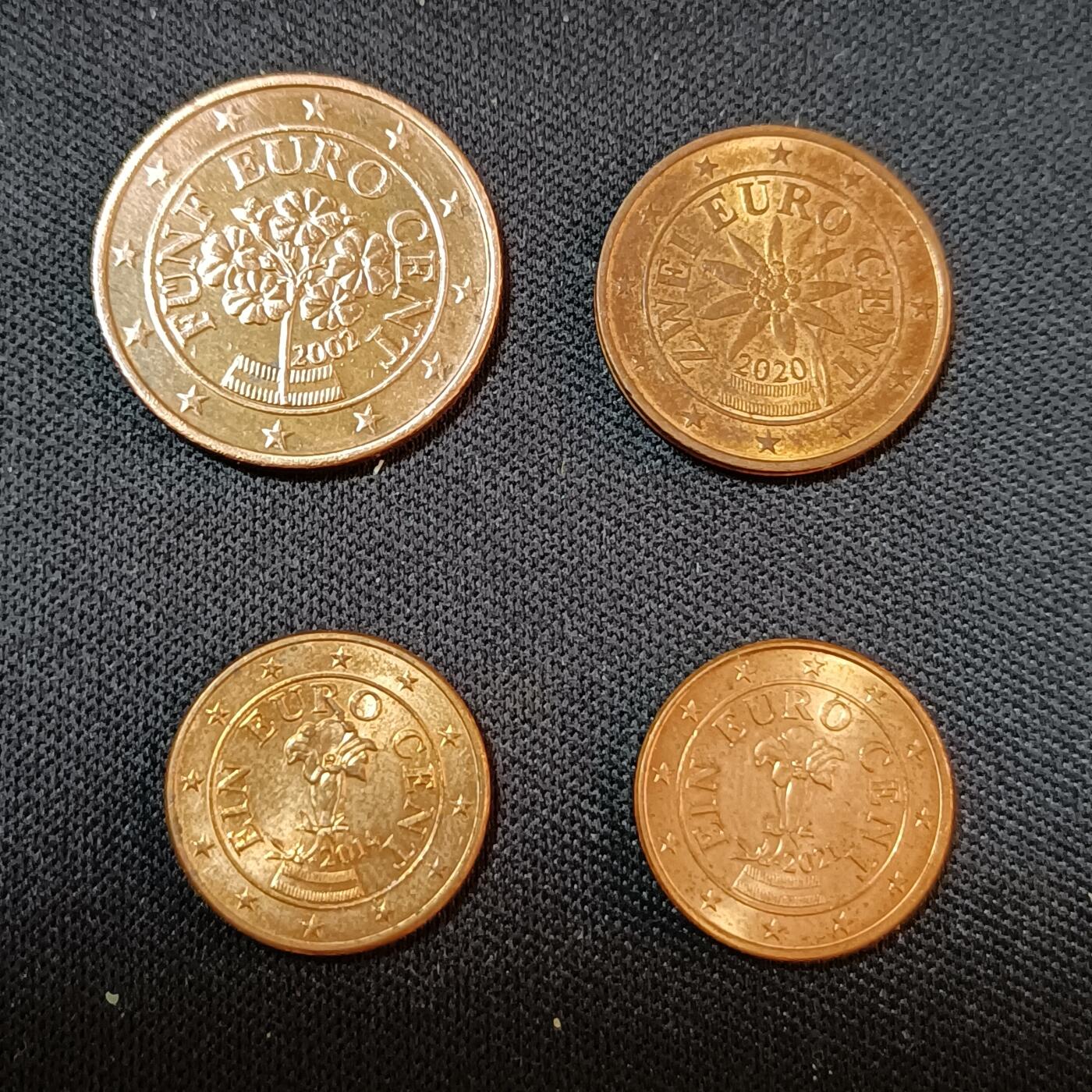 【游宝拍卖】丙午蛇马年第2期 奥地利 1欧分/2欧分/5欧分