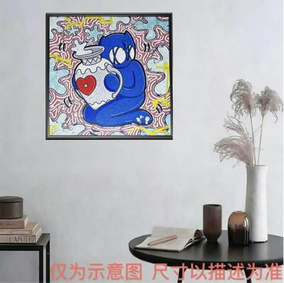 零元拍：歪歪 OWSON 系列作品装饰肌理画《十二星座-水瓶座》，相框尺寸35/35CM。因展品出展，镜框可能有轻微划痕，介意勿拍 - 零元拍：歪歪 OWSON 系列作品装饰肌理画《十二星座-水瓶座》，相框尺寸35/35CM。因展品出展，镜框可能有轻微划痕，介意勿拍