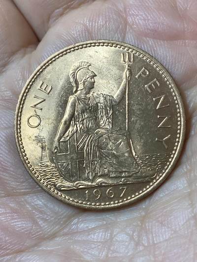 2026年第二十五场(总第一百九十四场）外国好品散币场(免佣金) - 原光好品–英国🇬🇧1967年1便士(伊丽莎白二世青年桂冠第二版，普制币关门年)