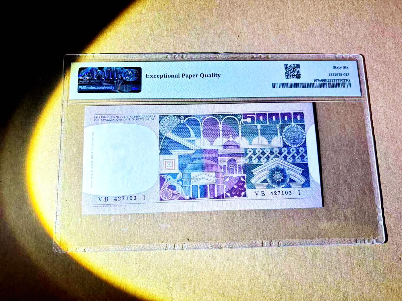 【Blue Auction】世界纸币精拍第787期——18级TOP拍卖/信誉/品质/专业/高效💫  意大利 1980年50000里拉 PMG66EPQ 