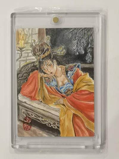 言遇卡牌【新春贺岁场2026.2.22晚22：00截拍】新人闲置欢迎捡漏 - 【手绘卡】【亲签】女儿国国王 画师山妖 卡背亲签  带卡砖 