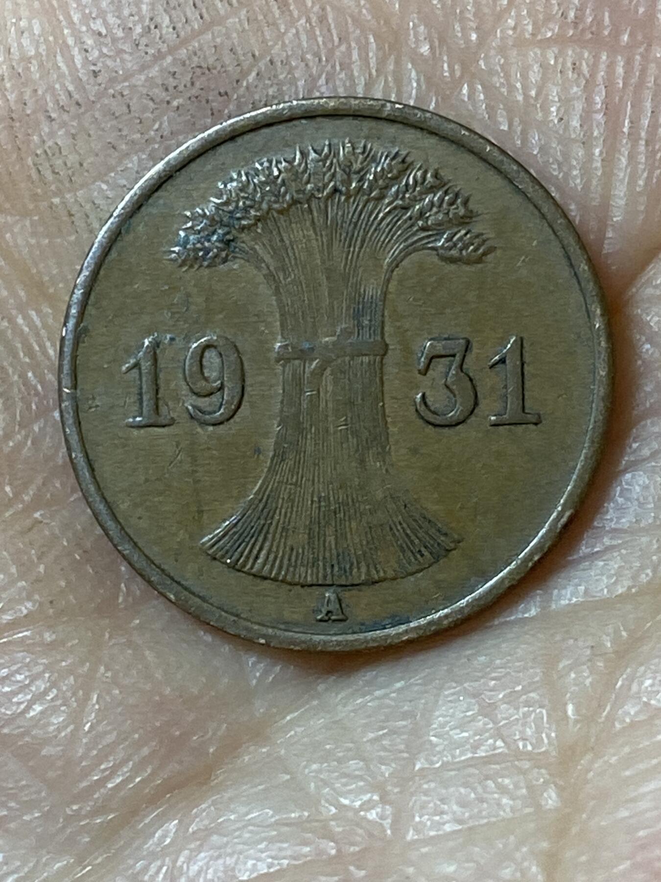 2026年第二十五场(总第一百九十四场）外国好品散币场(免佣金) 德意志魏玛共和国1931年1芬尼(A标，柏林造)