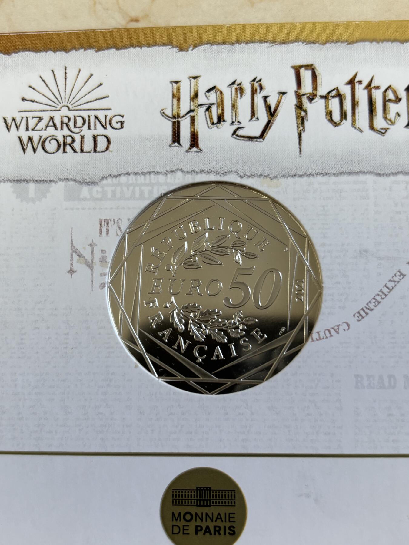 第191期拍卖 法国2021年哈利波特系列霍格沃茨魔法学校50欧银币，900银，41克，发行20000枚