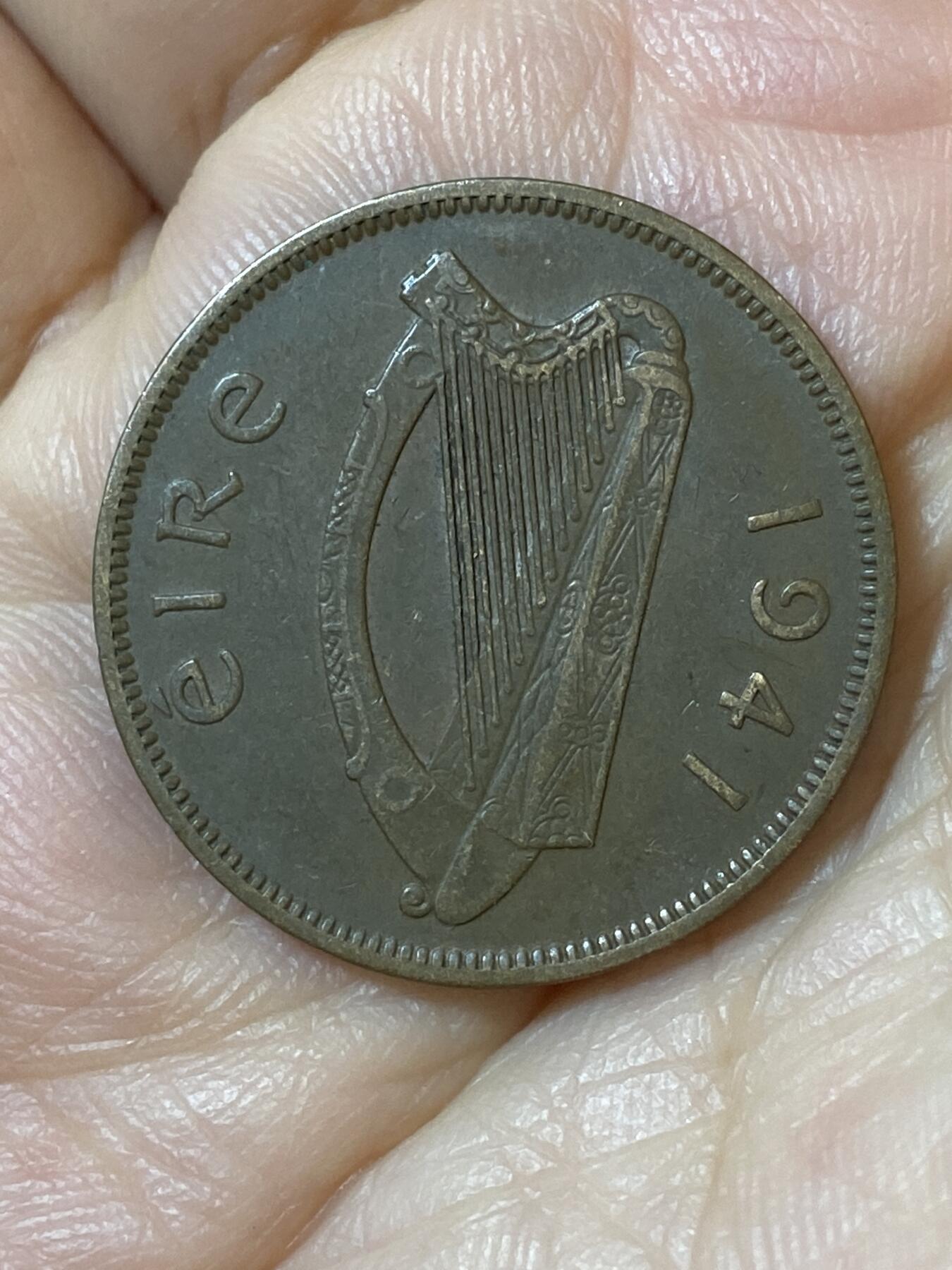 2026年第二十五场(总第一百九十四场）外国好品散币场(免佣金) 爱尔兰🇮🇪1941年1/2便士(共和国时期第一套)