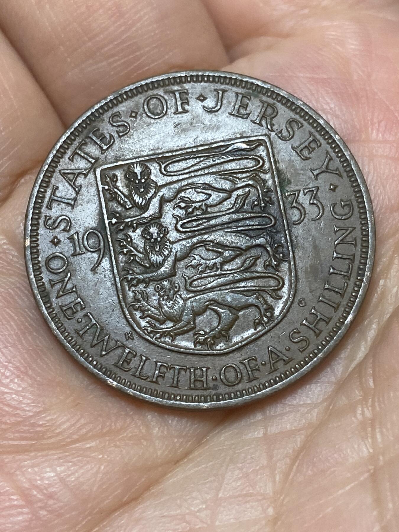 2026年第二十六场(总第一百九十五场）外国好品散币场(免佣金) 英属泽西岛🇯🇪1933年1/12先令(乔治五世第三版)