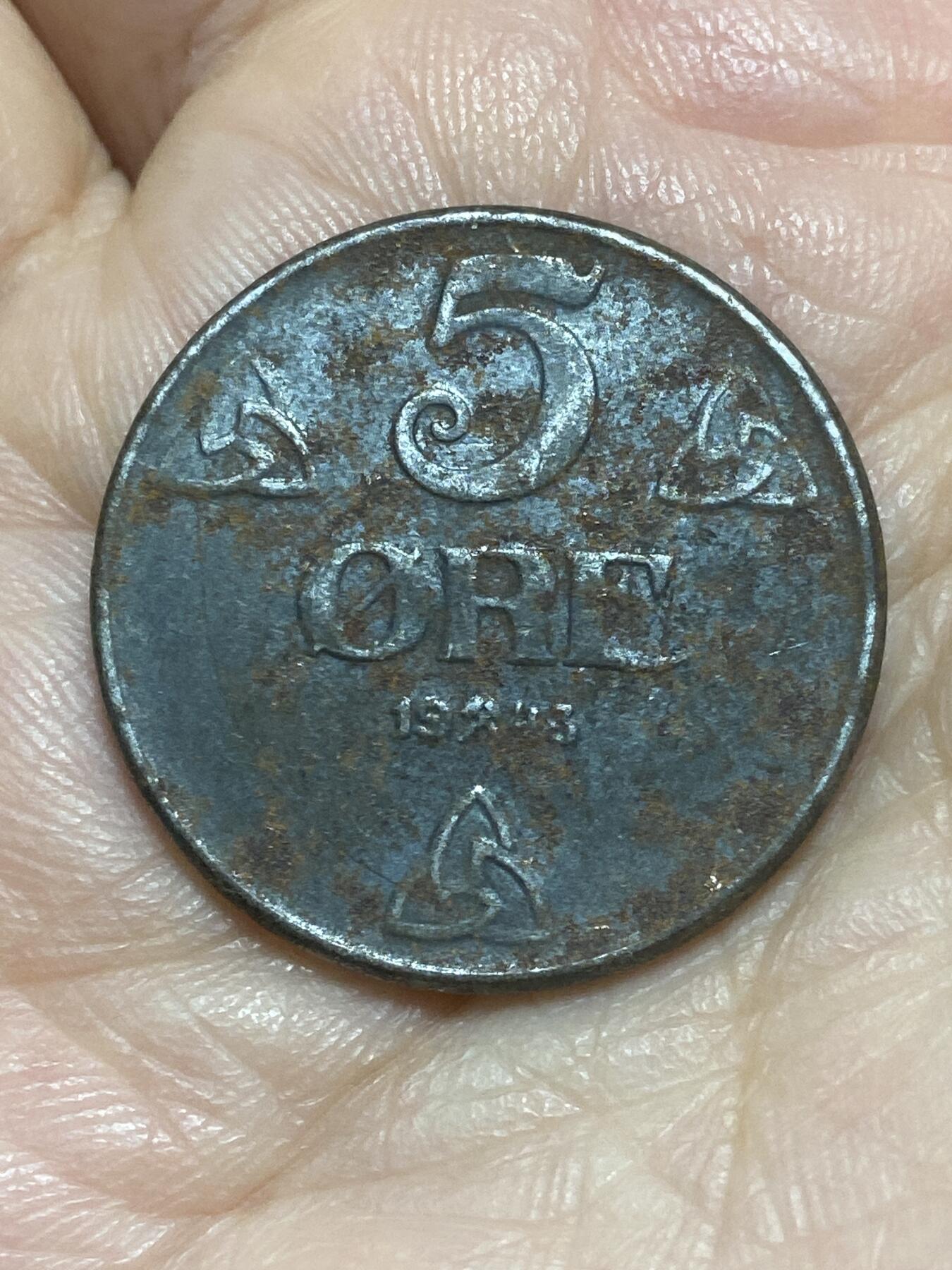 2026年第二十六场(总第一百九十五场）外国好品散币场(免佣金) 挪威🇳🇴1943年5欧尔铁币(二战德国占领时期)