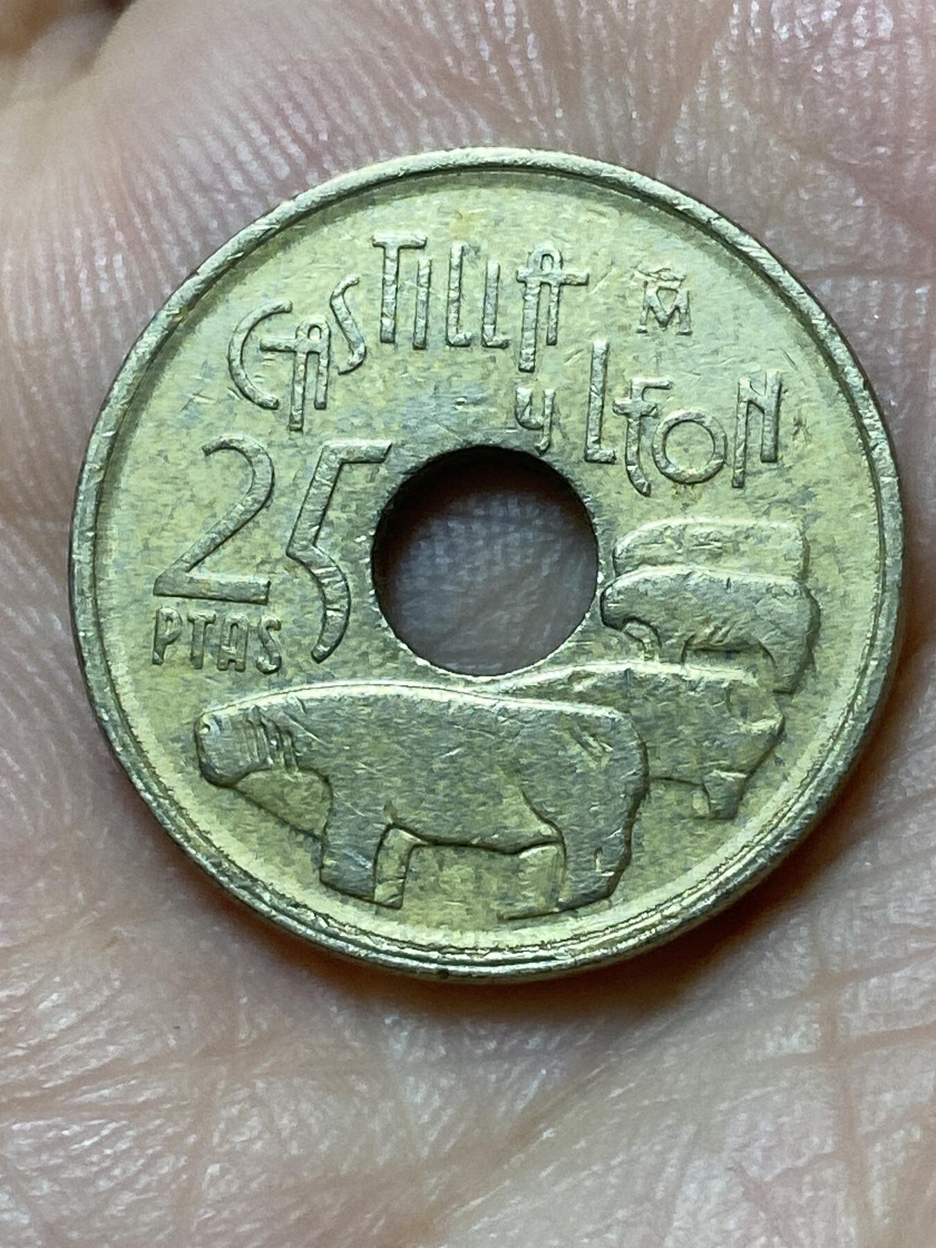 2026年第二十七场(总第一百九十六场）外国好品散币场(免佣金) 西班牙🇪🇸1995年25比塞塔(卡斯蒂利亚–莱昂自治区纪念币)