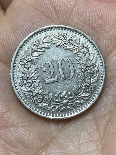 2026年第二十七场(总第一百九十六场）外国好品散币场(免佣金) - 瑞士🇨🇭1975年20拉彭(第三版，无标版)