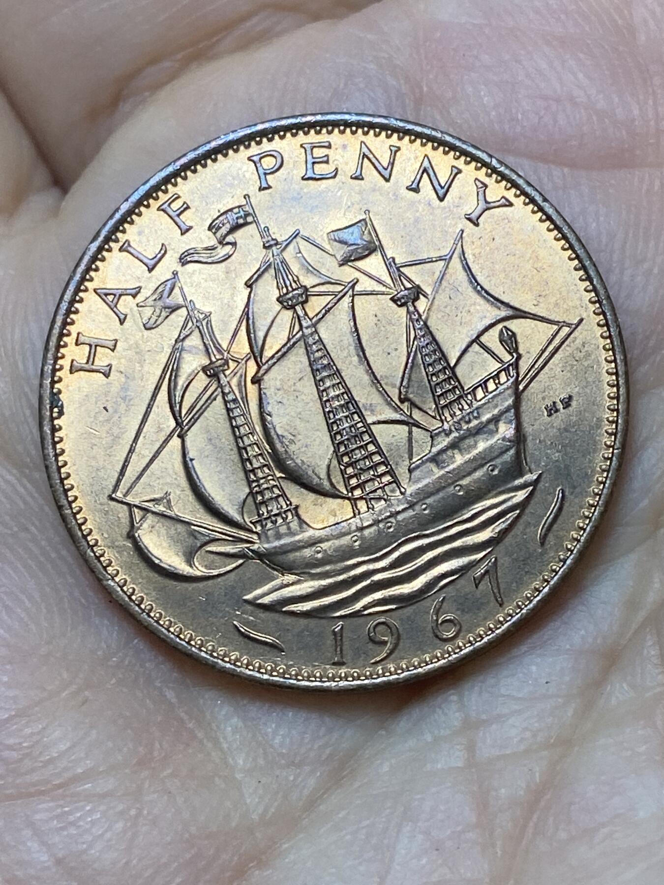 2026年第二十七场(总第一百九十六场）外国好品散币场(免佣金) 原光好品英国🇬🇧1967年半便士(伊丽莎白二世青年桂冠第二版，普制币关门年)