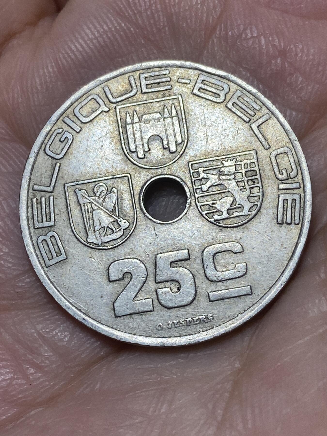 2026年第二十六场(总第一百九十五场）外国好品散币场(免佣金) 比利时🇧🇪1939年25分(利奥波德三世，法语–荷语版)