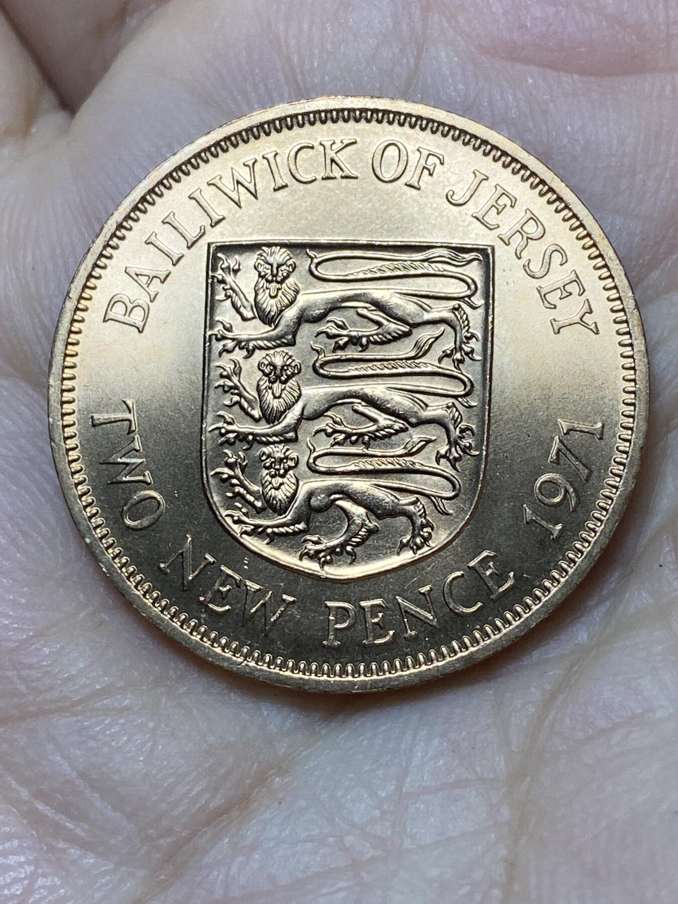 2026年第二十七场(总第一百九十六场）外国好品散币场(免佣金) 英属泽西岛🇯🇪1971年2新便士(伊丽莎白二世中年花冠，十进制第一套首发年)