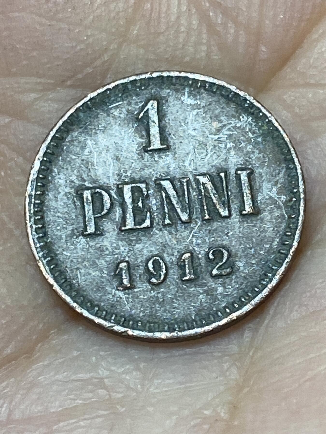 2026年第二十七场(总第一百九十六场）外国好品散币场(免佣金) 俄属芬兰大公国1912年1盆尼(尼古拉二世时期)