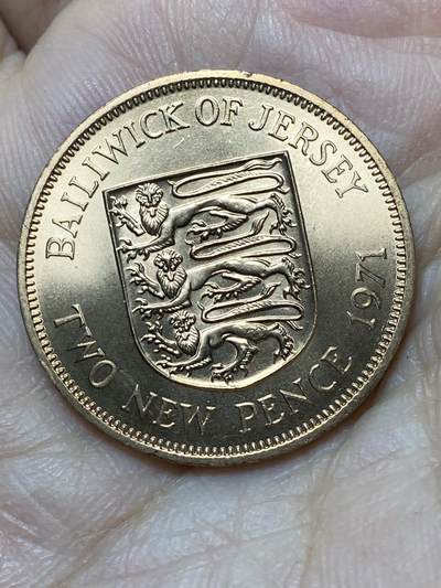 2026年第二十七场(总第一百九十六场）外国好品散币场(免佣金) - 原光好品英属泽西岛🇯🇪1971年2新便士(伊丽莎白二世中年花冠，十进制第一套首发年)