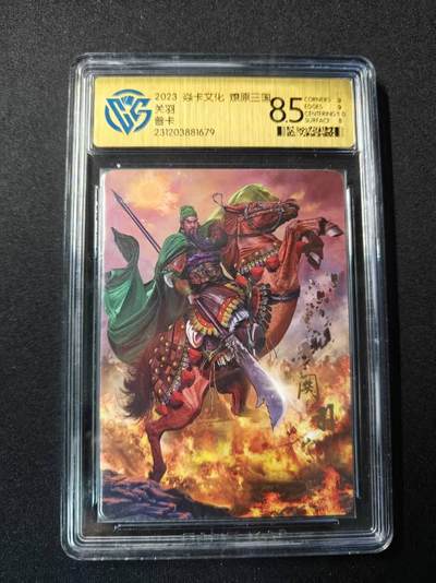 买就送PR！！龙虎卡牌-七六场（满200元包邮，无佣金，每周六结拍，欢迎送拍） - 普卡评级卡 焱卡文化 燎原三国 胡子怪兽 - 关羽 8.5分