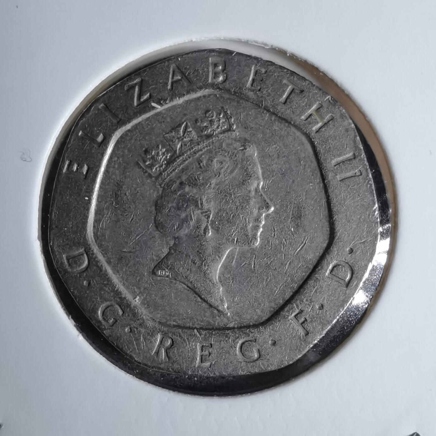 沼泽如烟--第996场 英国1988年20便士