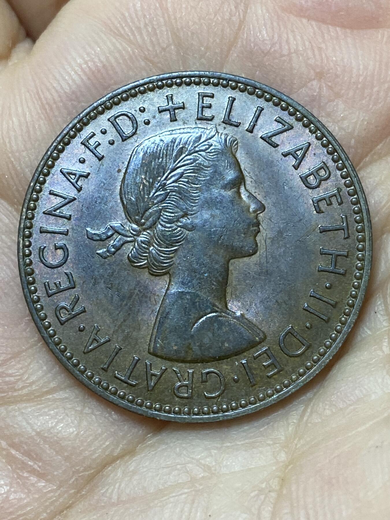 2026年第二十七场(总第一百九十六场）外国好品散币场(免佣金) 英国🇬🇧1965年半便士(伊丽莎白二世青年桂冠第二版)