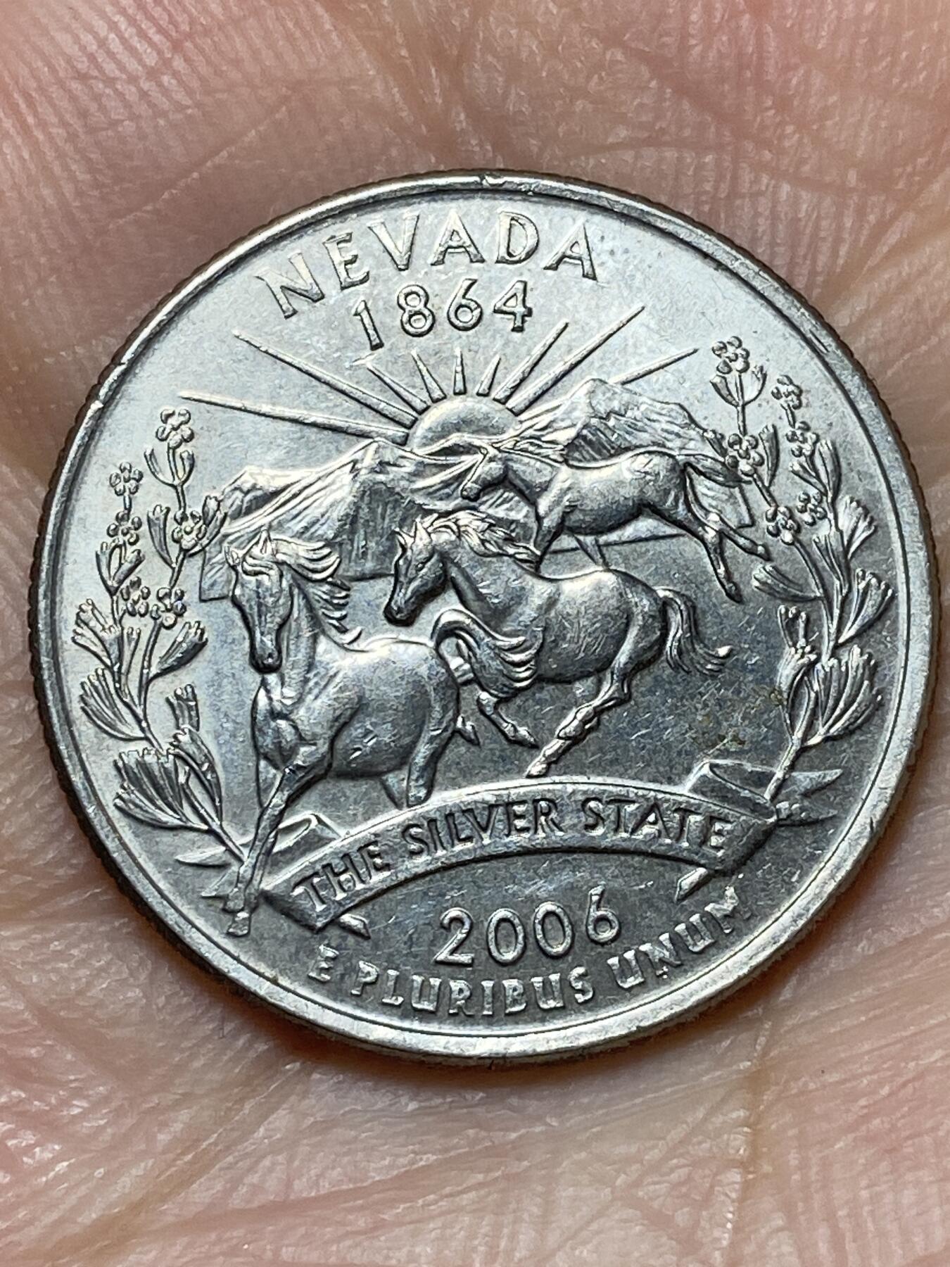2026年第二十七场(总第一百九十六场）外国好品散币场(免佣金) 美国🇺🇸2006年1/4美元(州系列，内华达州纪念币，D标丹佛造)