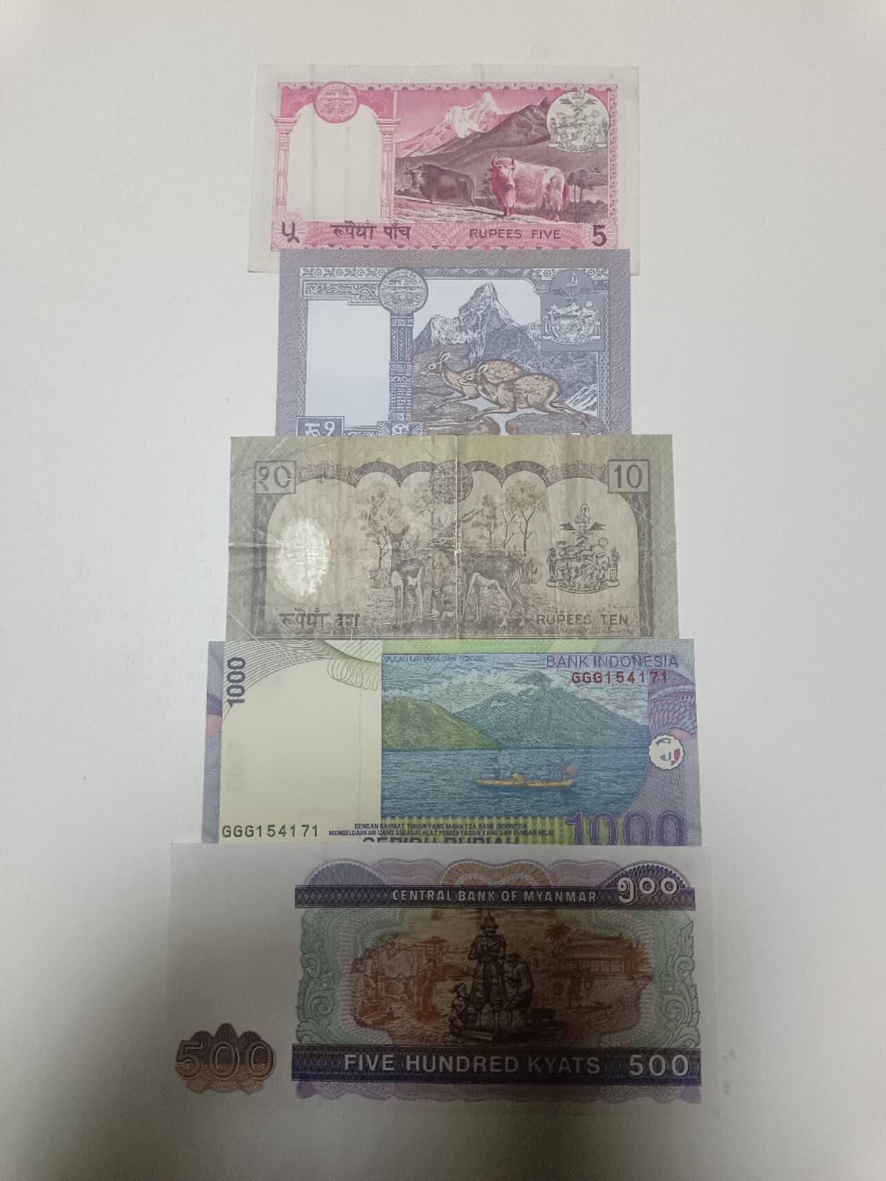 【20260218】非全新纸币和硬币第336场 亚洲国家5张纸币