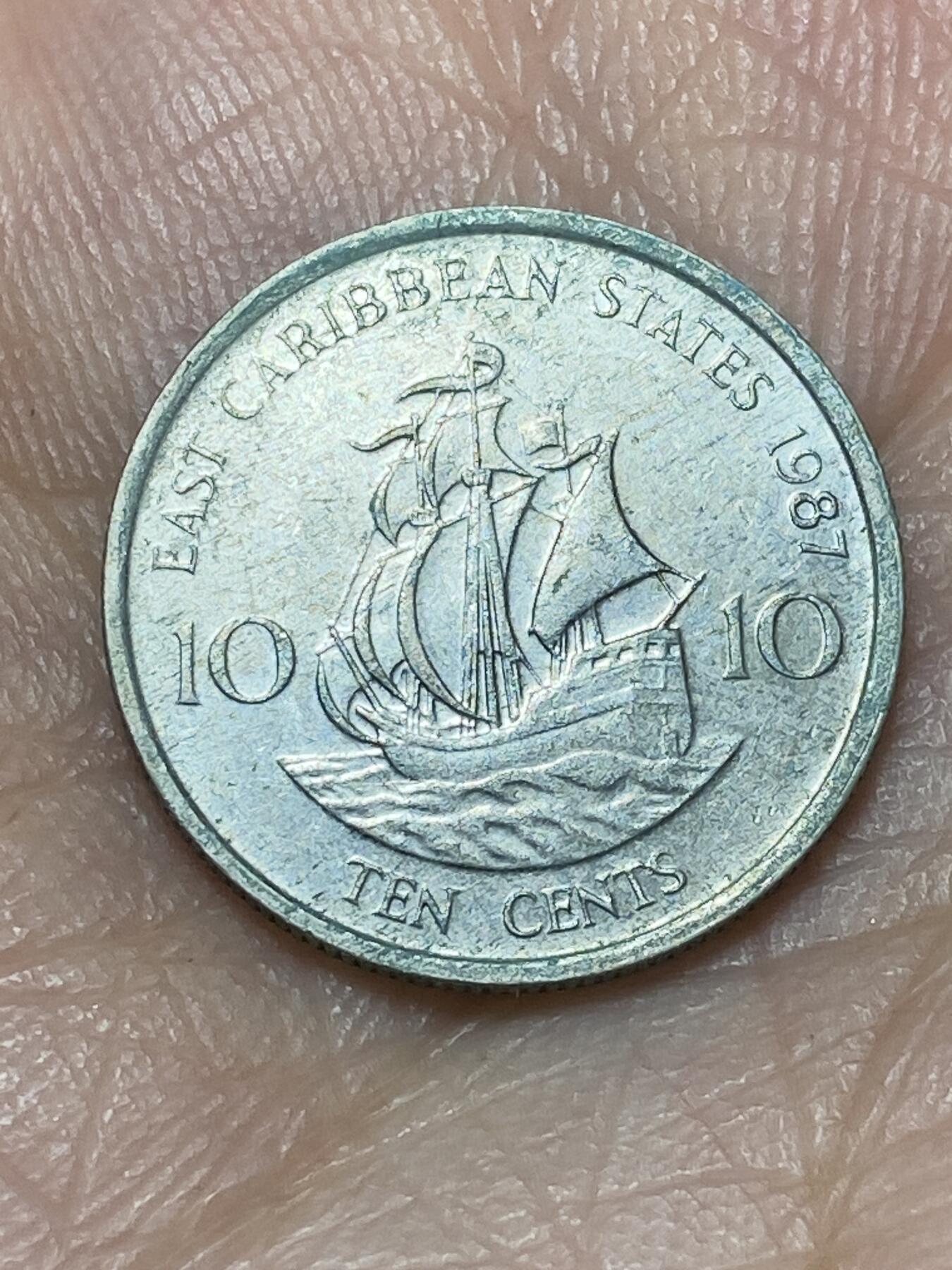 2026年第二十七场(总第一百九十六场）外国好品散币场(免佣金) 东加勒比国家1987年10分(伊丽莎白二世中年花冠)