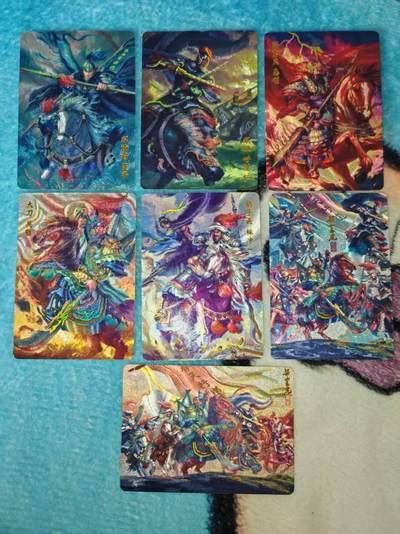 买就送PR！！龙虎卡牌-七六场（满200元包邮，无佣金，每周六结拍，欢迎送拍） - 冷烫粗闪7张 百里卡牌 嘉宁水浒 -水浒五虎&合体卡