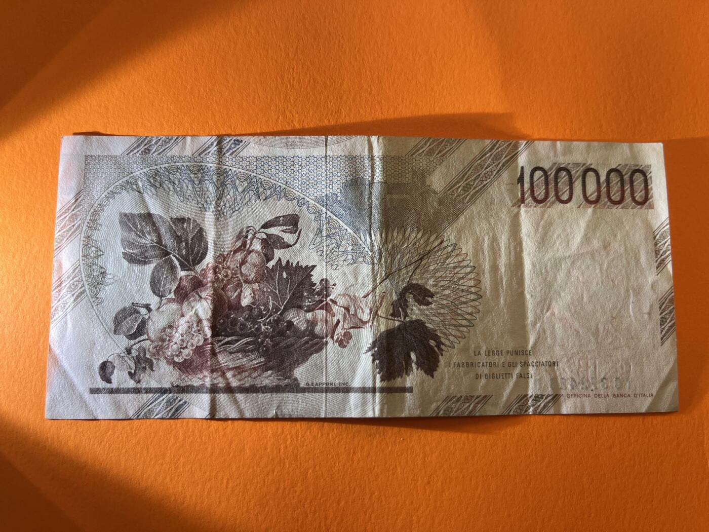 世界各国纸币拍卖 意大利1983年 100000里拉 实物图