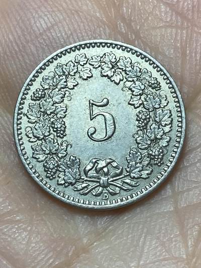 2026年第二十七场(总第一百九十六场）外国好品散币场(免佣金) - 稀少早期年份好品–瑞士🇨🇭1893年5拉彭(第二版，B标伯尔尼造)