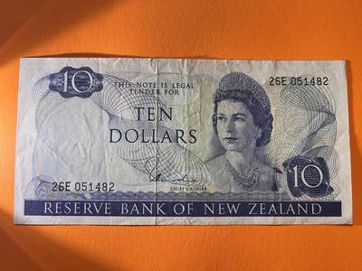 世界各国纸币拍卖 - 新西兰10元 实物图