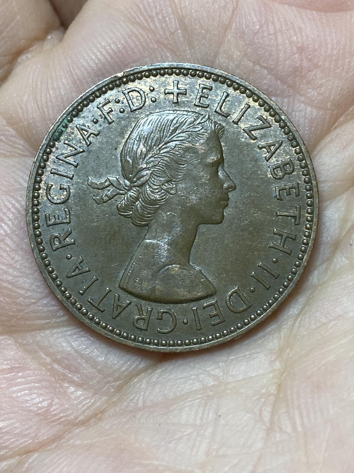 2026年第二十七场(总第一百九十六场）外国好品散币场(免佣金) 英国🇬🇧1954年半便士(伊丽莎白二世青年桂冠第二版，首发年)