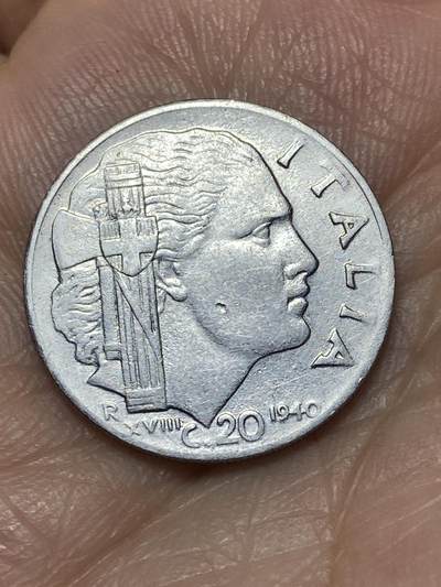 2026年第二十七场(总第一百九十六场）外国好品散币场(免佣金) - 意大利王国1940年20分(维托里奥·埃马努埃莱三世第四套，有磁版)