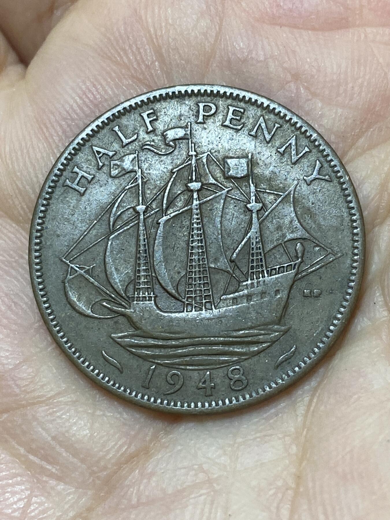 2026年第二十七场(总第一百九十六场）外国好品散币场(免佣金) 英国🇬🇧1948年半便士(乔治六世第一版，关门年)