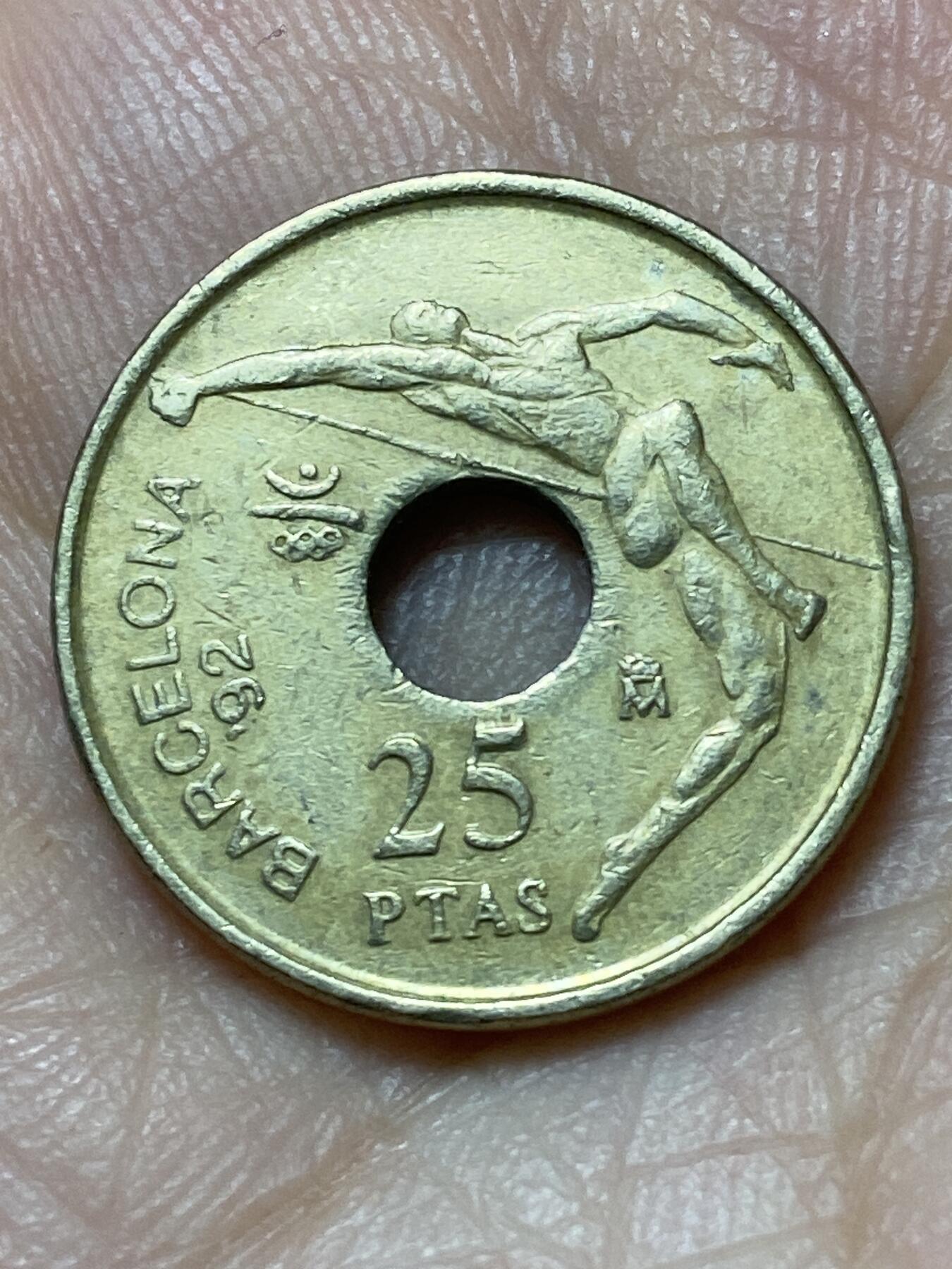 2026年第二十七场(总第一百九十六场）外国好品散币场(免佣金) 西班牙🇪🇸1990年25比塞塔(1992年巴塞罗那奥运会纪念币)