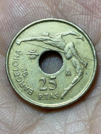 2026年第二十七场(总第一百九十六场）外国好品散币场(免佣金) - 西班牙🇪🇸1990年25比塞塔(1992年巴塞罗那奥运会纪念币)