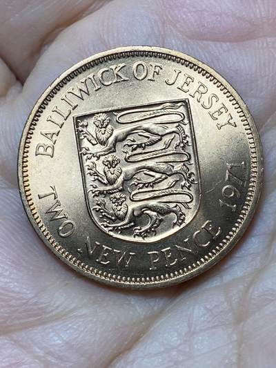2026年第二十七场(总第一百九十六场）外国好品散币场(免佣金) - 原光好品–英属泽西岛🇯🇪1971年2新便士(伊丽莎白二世中年花冠，十进制第一套首发年)