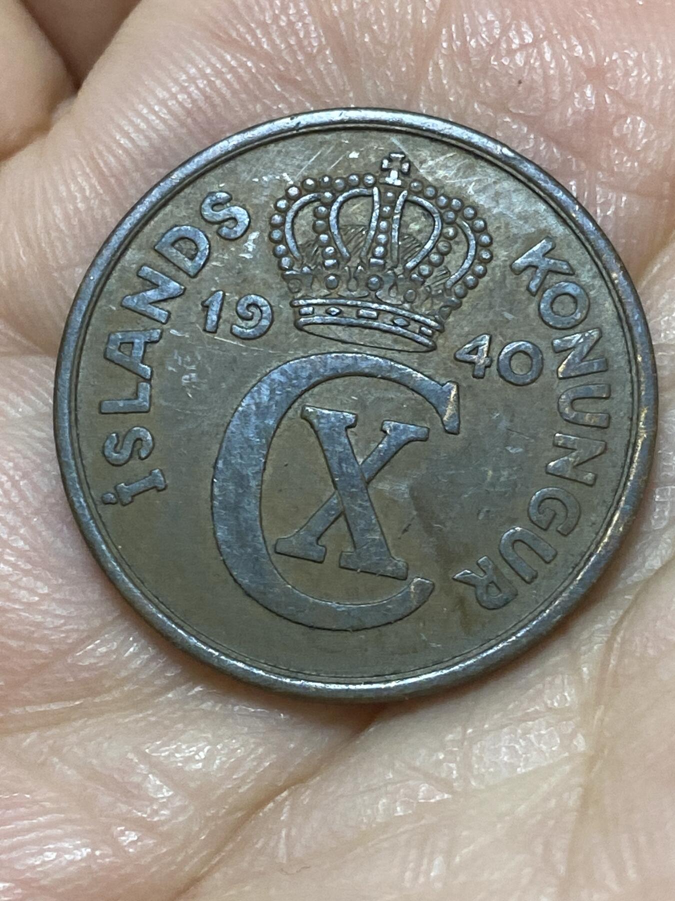 2026年第二十六场(总第一百九十五场）外国好品散币场(免佣金) 丹属冰岛王国🇮🇸1940年5奥拉(克里斯蒂安十世第二版，无标版，首发年仅发行2年)