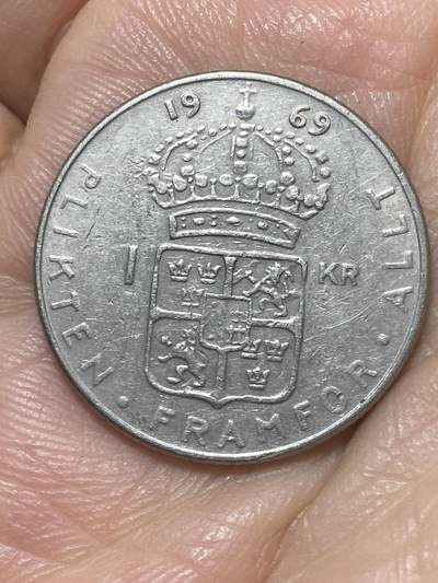 2026年第二十六场(总第一百九十五场）外国好品散币场(免佣金) - 瑞典🇸🇪1969年1克朗(古斯塔夫六世第二版)