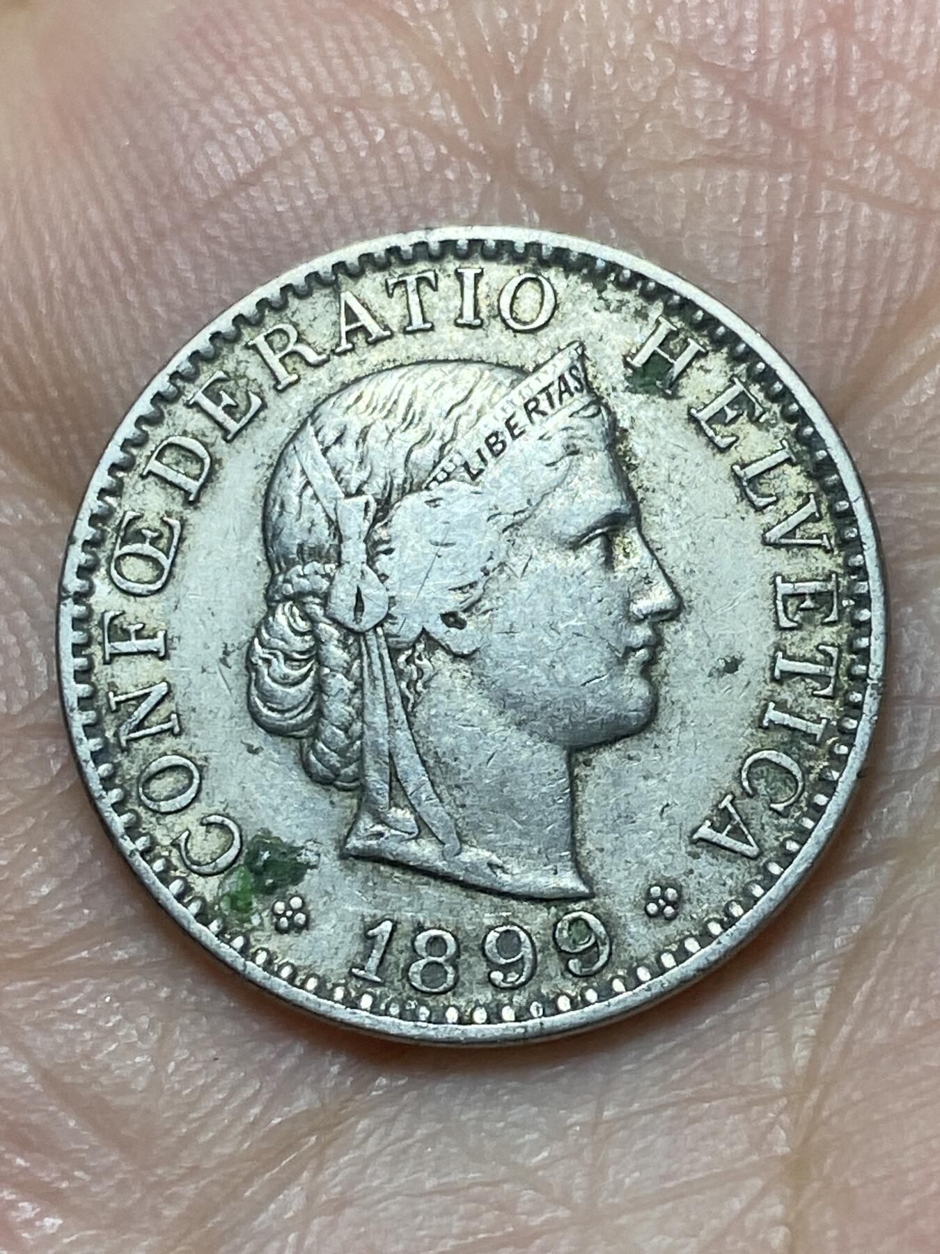 2026年第二十七场(总第一百九十六场）外国好品散币场(免佣金) 稀少特年–瑞士🇨🇭1899年20拉彭(第二版，B标伯尔尼造)