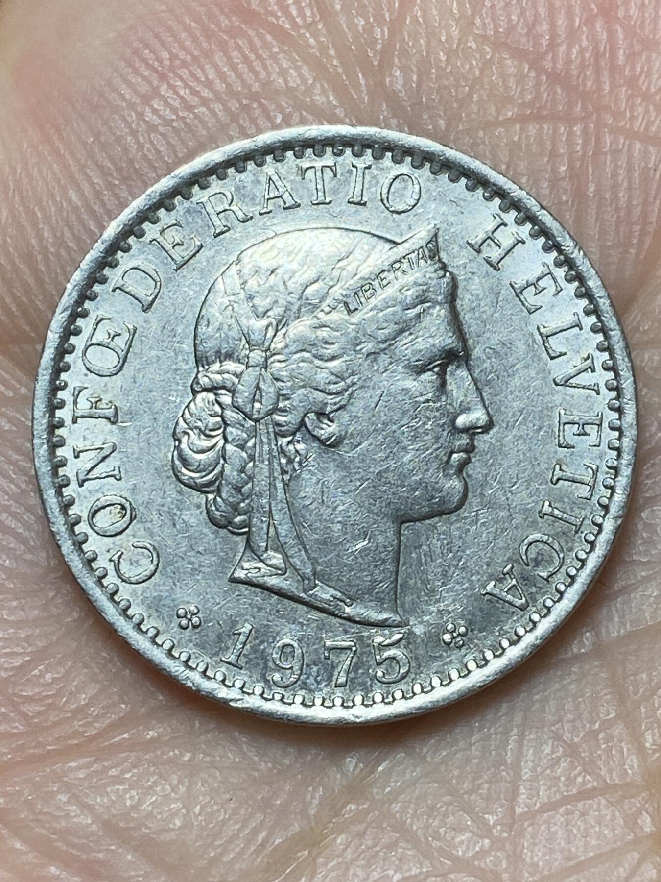 2026年第二十七场(总第一百九十六场）外国好品散币场(免佣金) 瑞士🇨🇭1975年20拉彭(第三版，无标版)