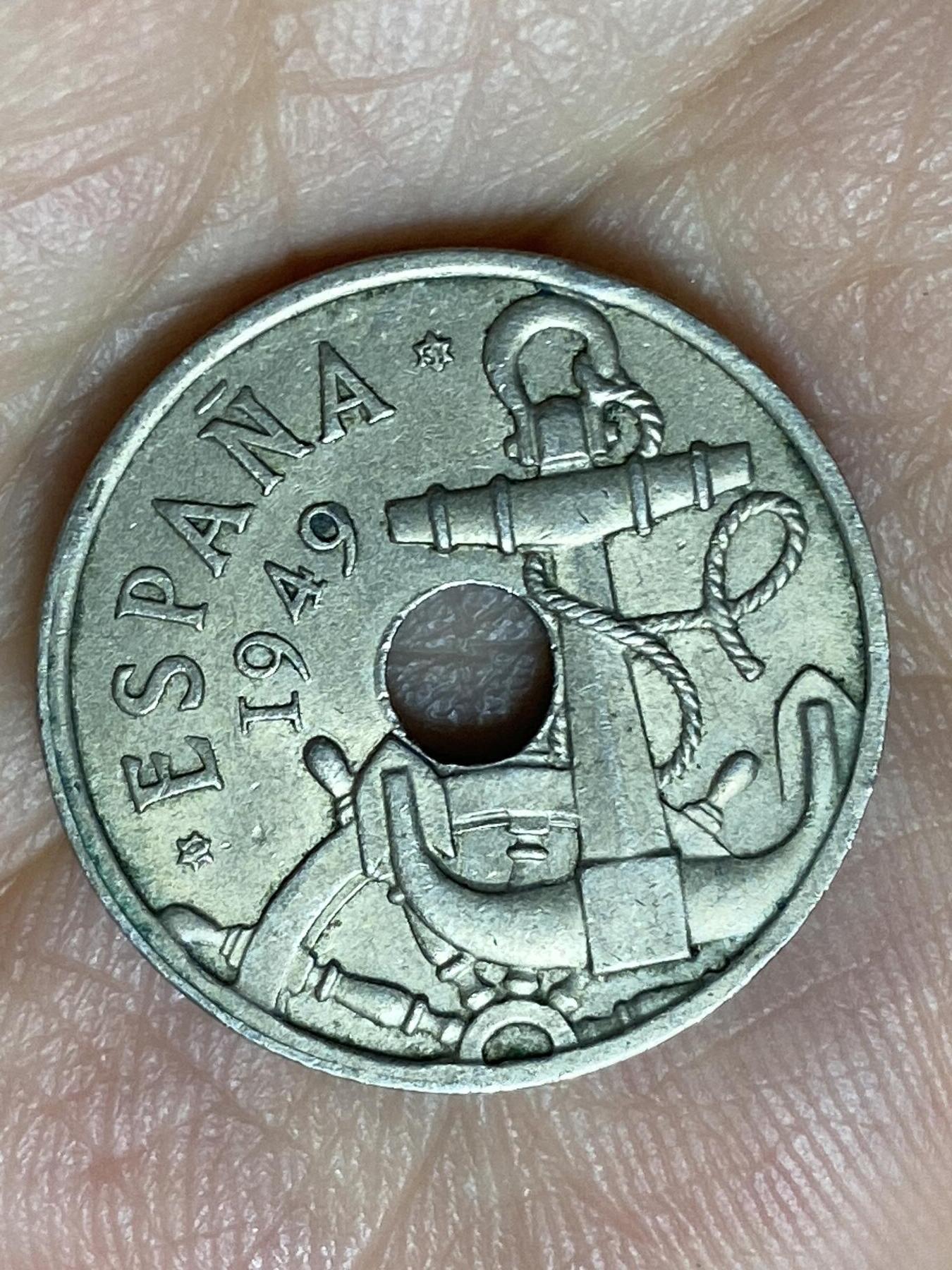 2026年第二十七场(总第一百九十六场）外国好品散币场(免佣金) 西班牙🇪🇸1949(57)年50分(弗朗哥执政时期)