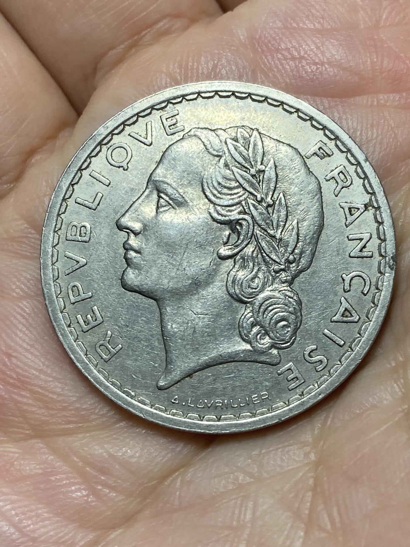 2026年第二十七场(总第一百九十六场）外国好品散币场(免佣金) 法兰西第三共和国1935年5法郎(纯镍材质版)