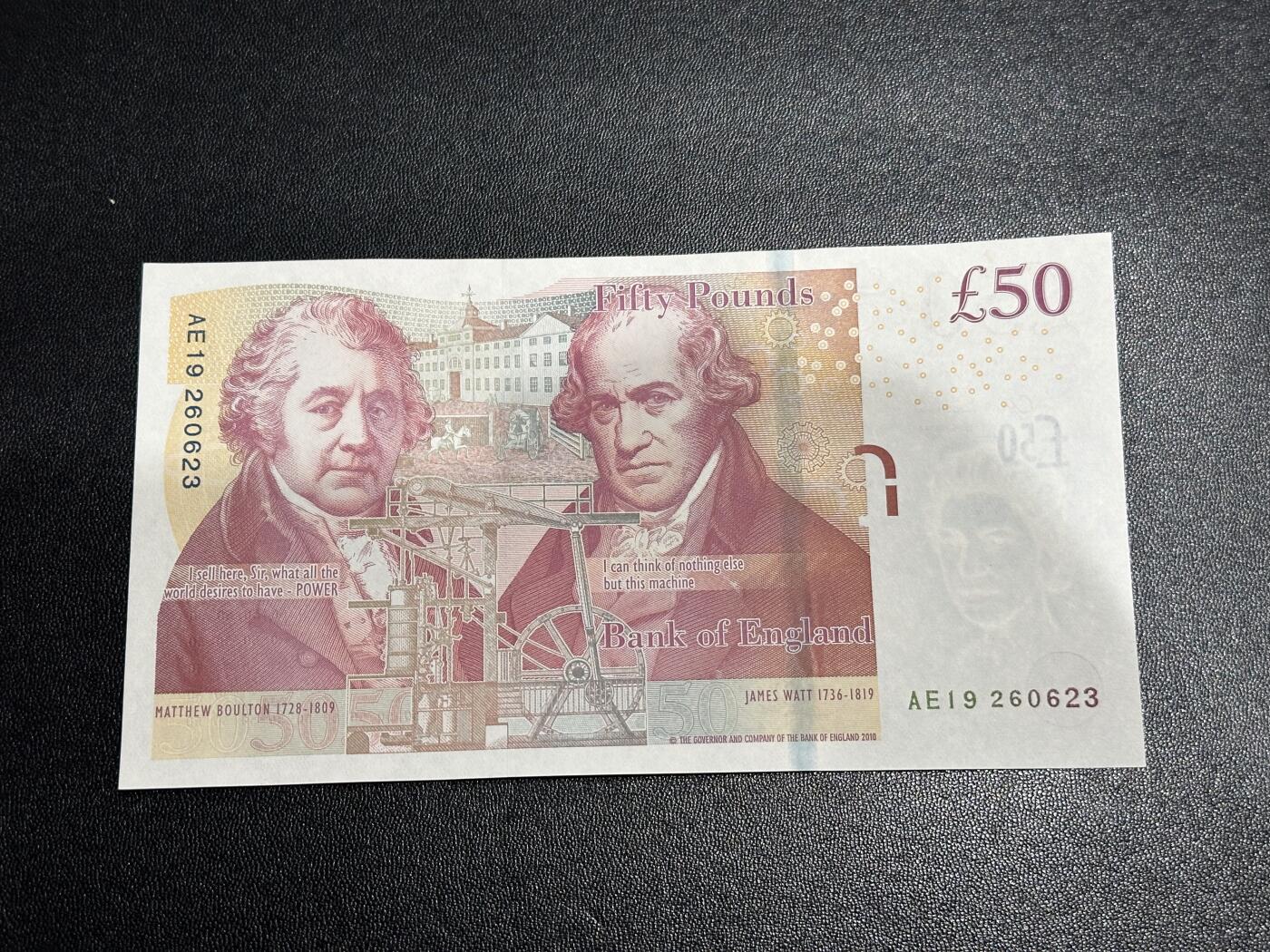 《外钞收藏家》第六百一十一期（农历新年第一场/快递恢复正常再发货）（长期征集拍品、欢迎藏友们联系合作） 2010年英国F序列50镑 全新UNC 无47