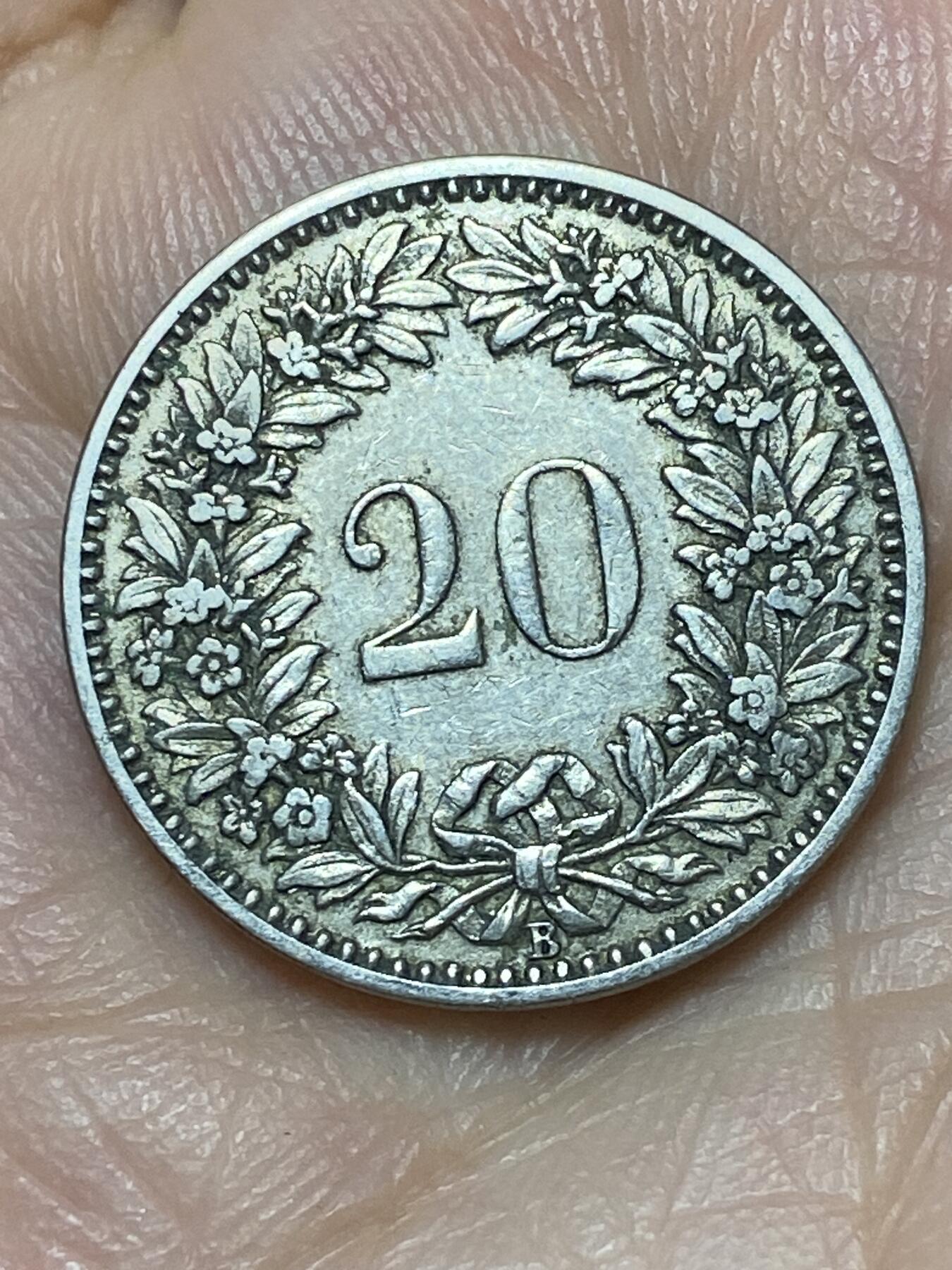 2026年第二十七场(总第一百九十六场）外国好品散币场(免佣金) 稀少特年–瑞士🇨🇭1899年20拉彭(第二版，B标伯尔尼造)