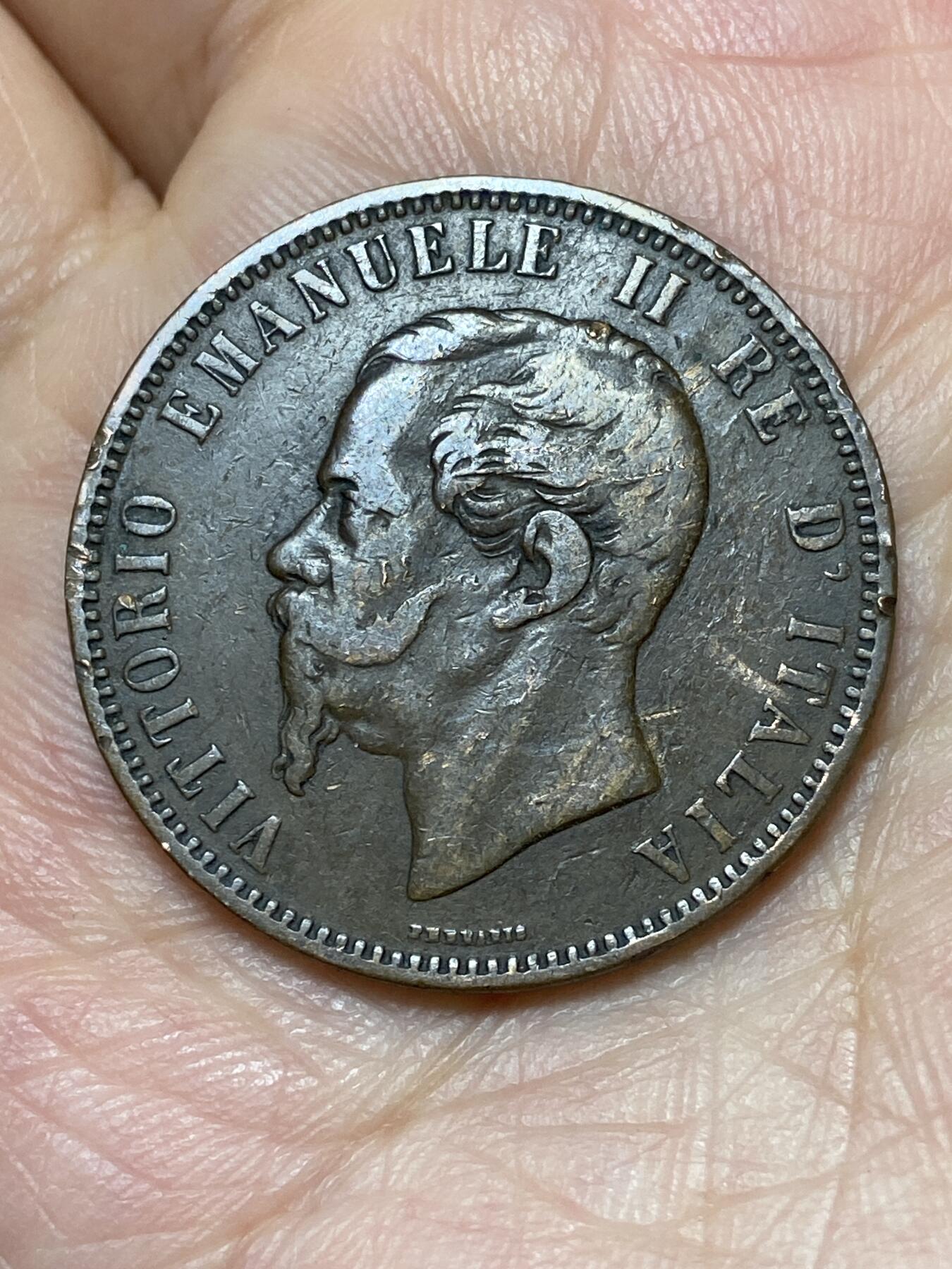 2026年第二十七场(总第一百九十六场）外国好品散币场(免佣金) 意大利王国1866年10分(维托里奥·埃马努埃莱二世时期，M标米兰造，关门年仅发行2年)