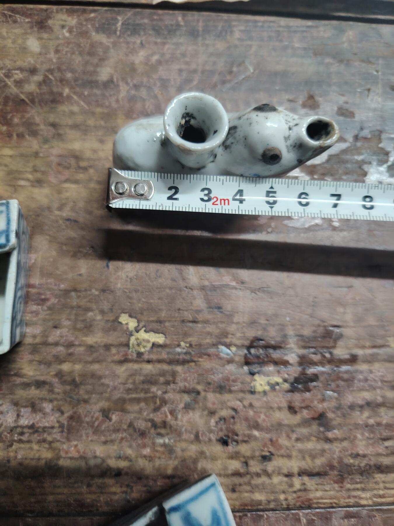 清晚中，青花，粉彩。文房四宝，